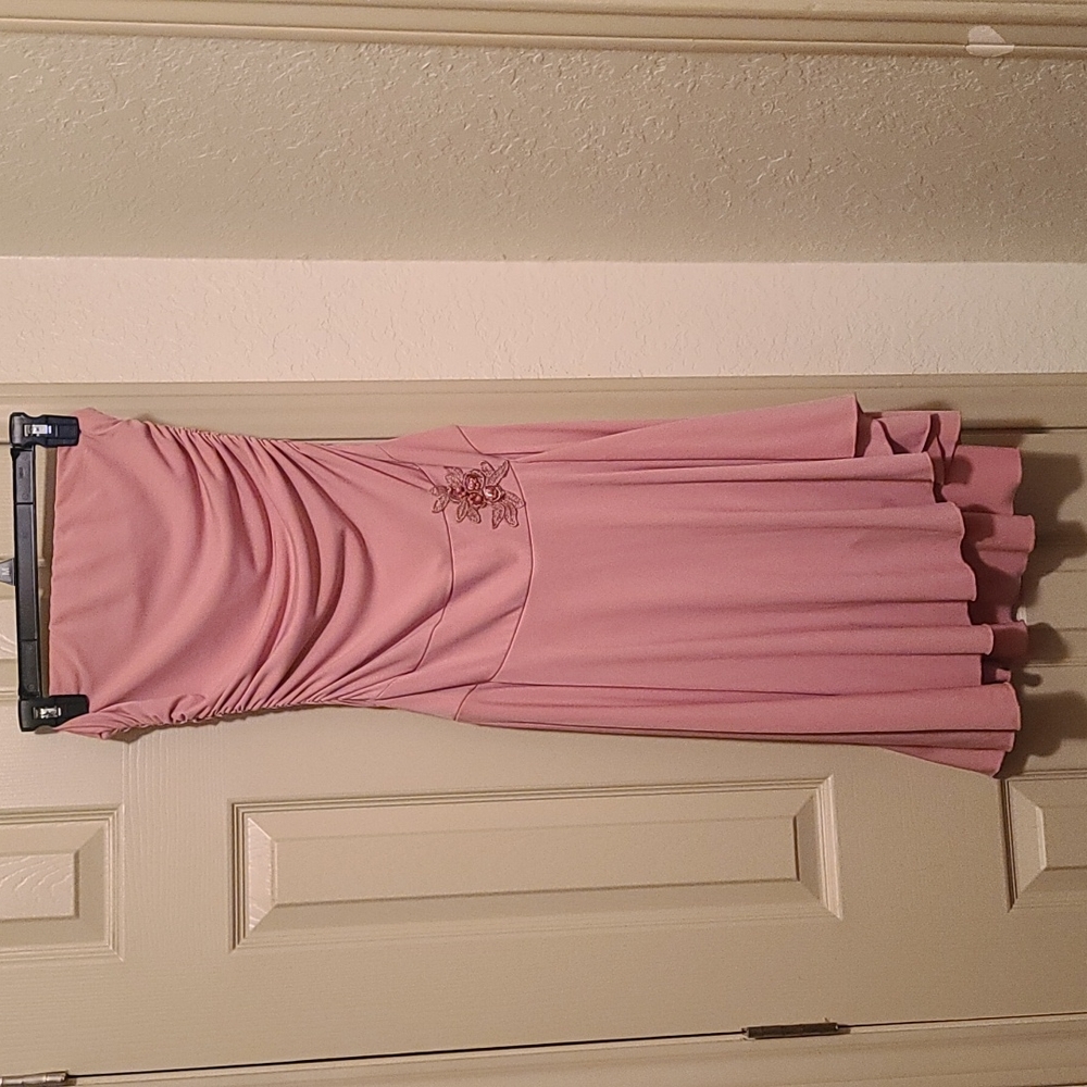 Vintage Strapless Xtraordinary Dusty Rose Dress Size Sm